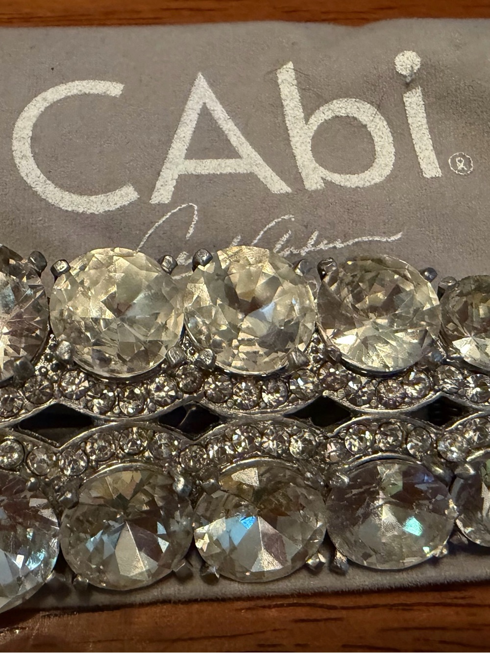 CAbi Silver tone w/Crystal Statement Brooch